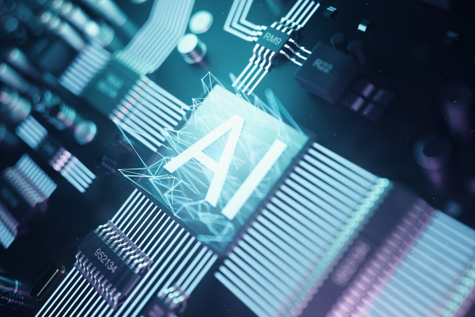 Grafik, die einen Chip mit der Aufschrift "AI" zeigt